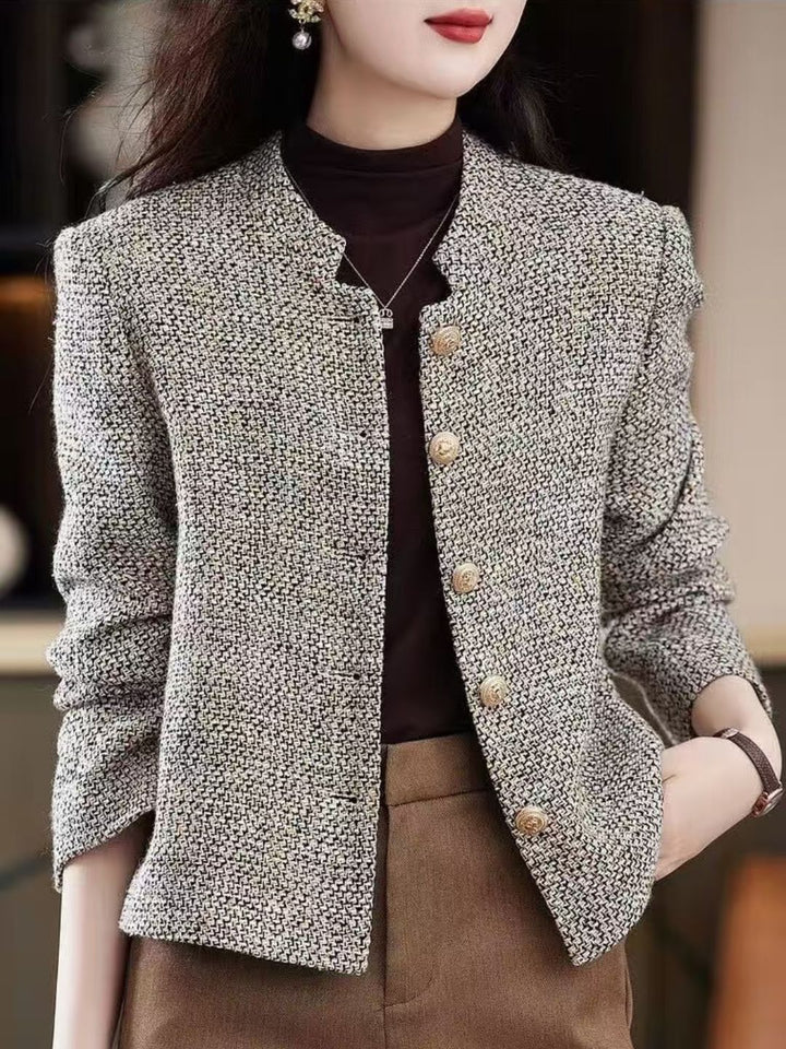 Stand Collar Temperament Short Jacket Commuter Top