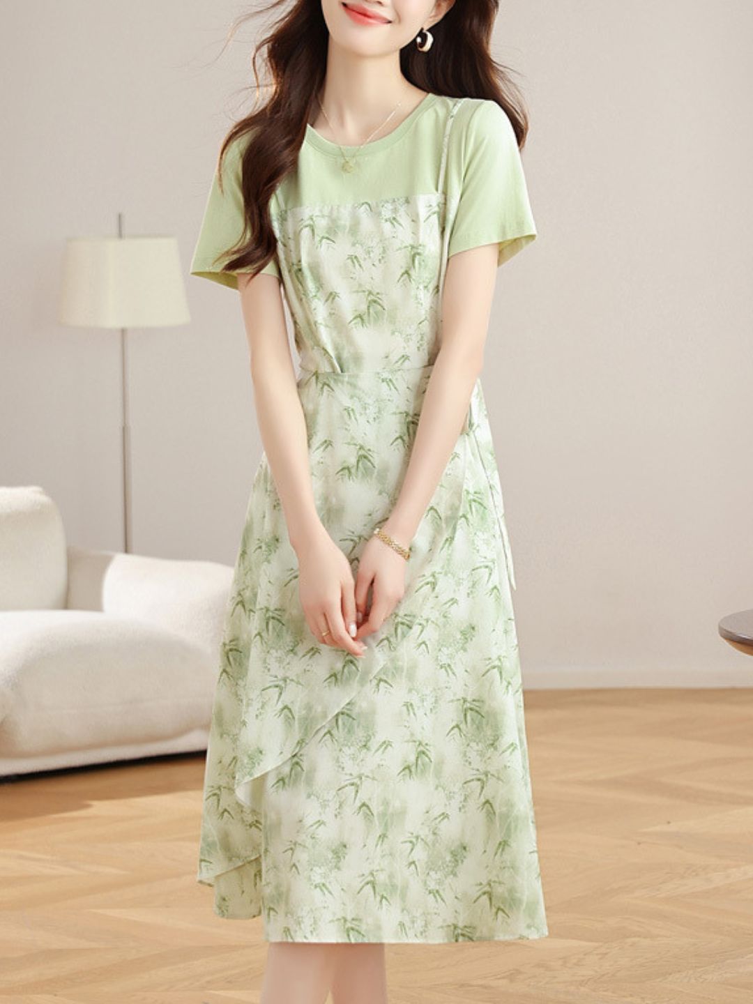 Mint Green Floral Dress