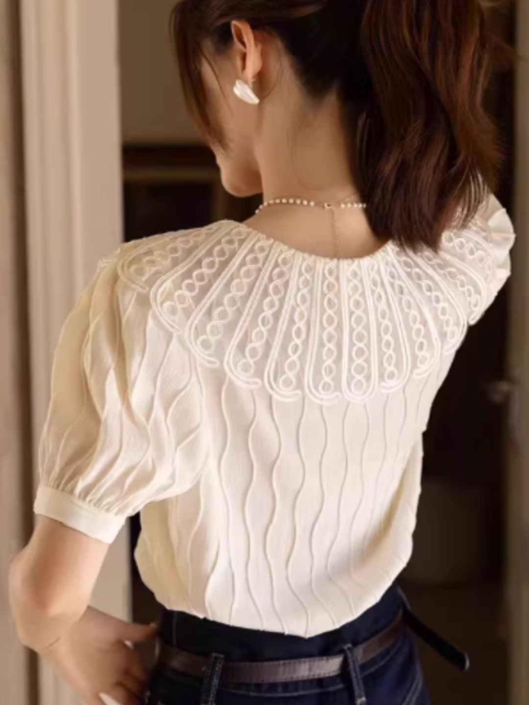 Retro Doll collar chiffon Blouse