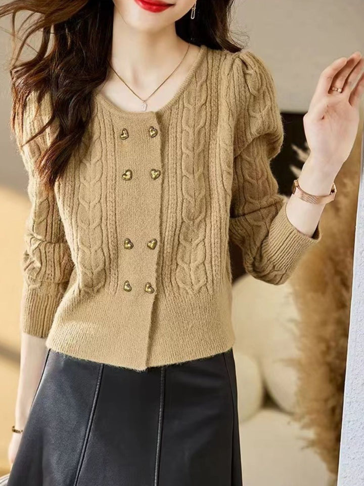 Double Breasted Knit Cardigan