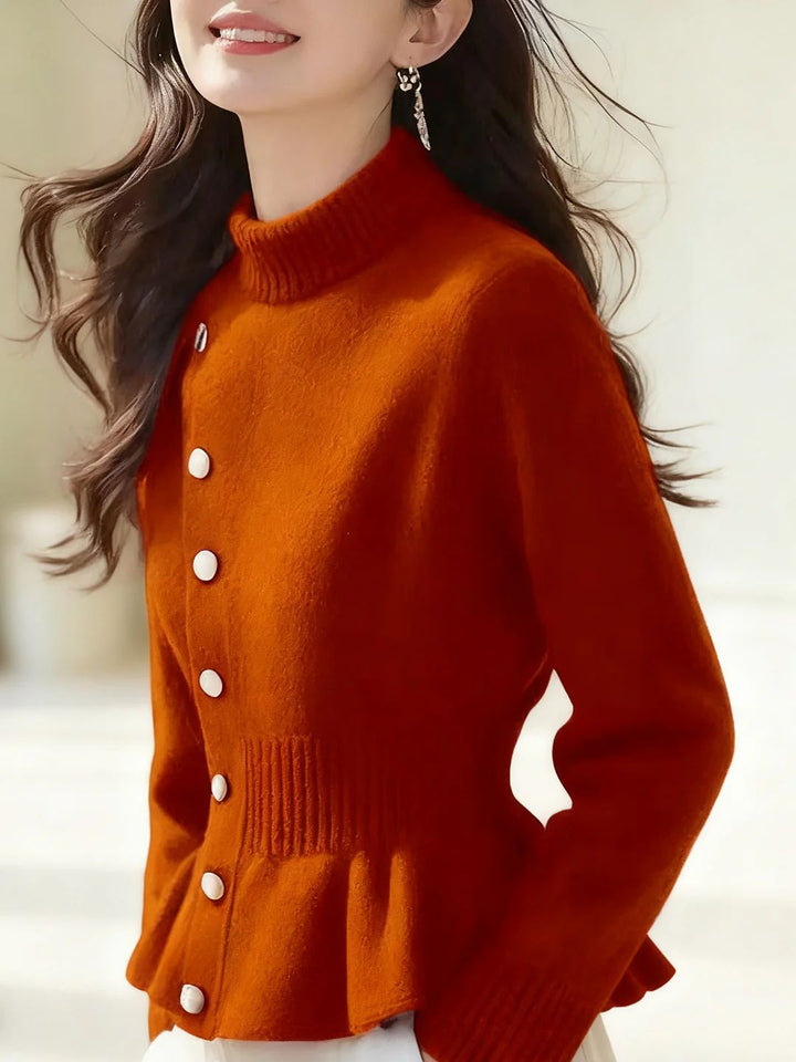 Slim Turtleneck Solid Color Pullover Knitted Top