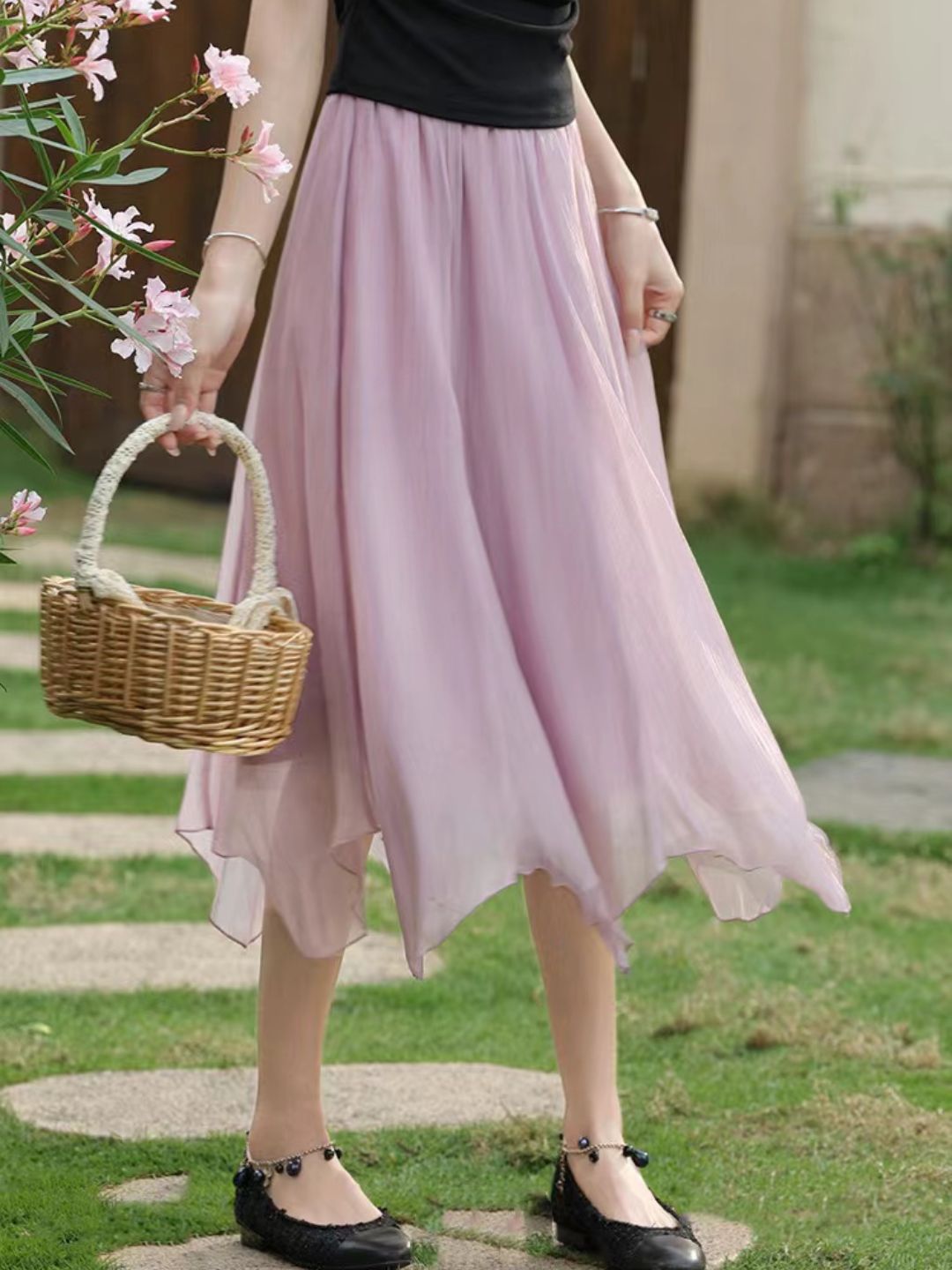 Mesh Puffy Skirt - Purple