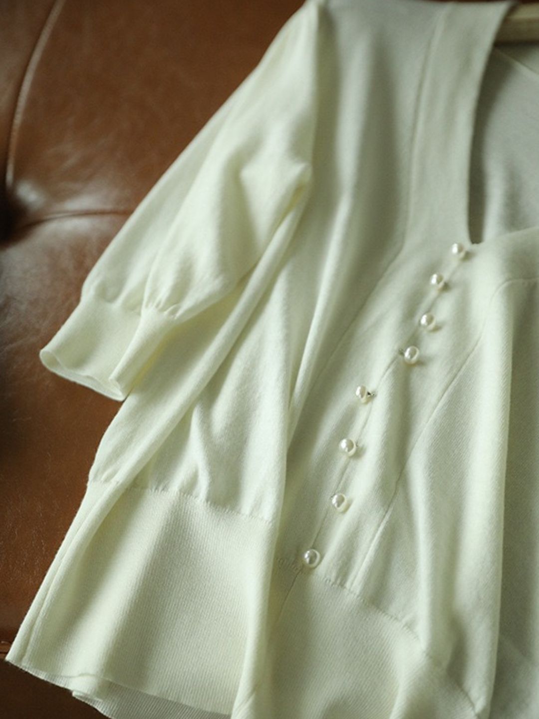 V-neck Sweater Top - Red