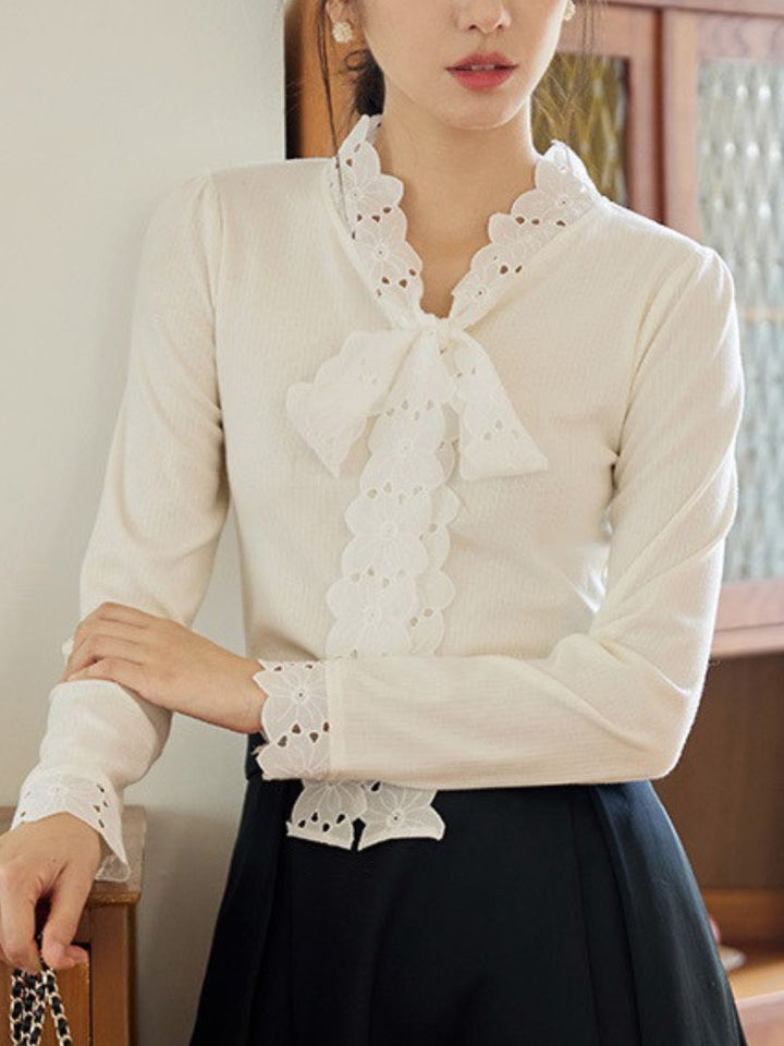 Lace-Up Long-Sleeved Top