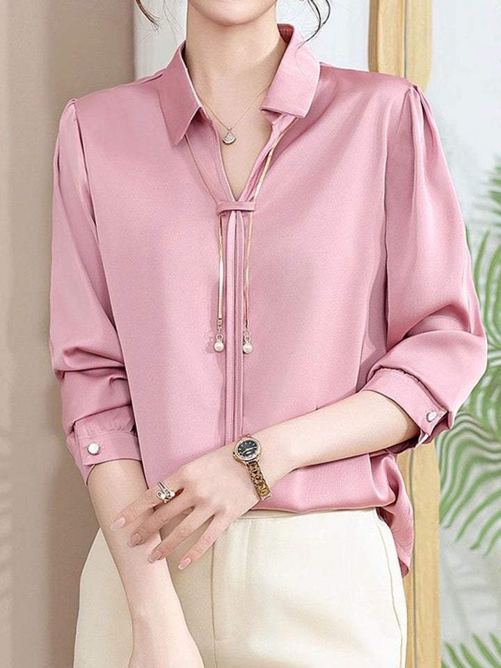 Elegant V-Neck Satin TOP