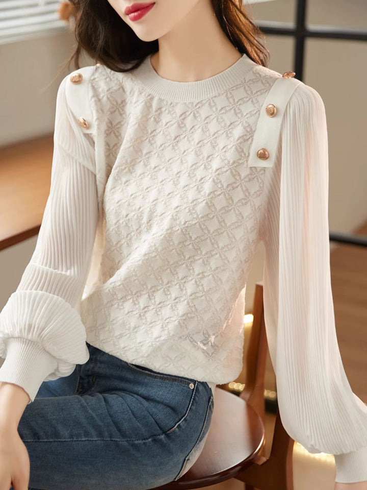 Loose Chiffon Shirt - White