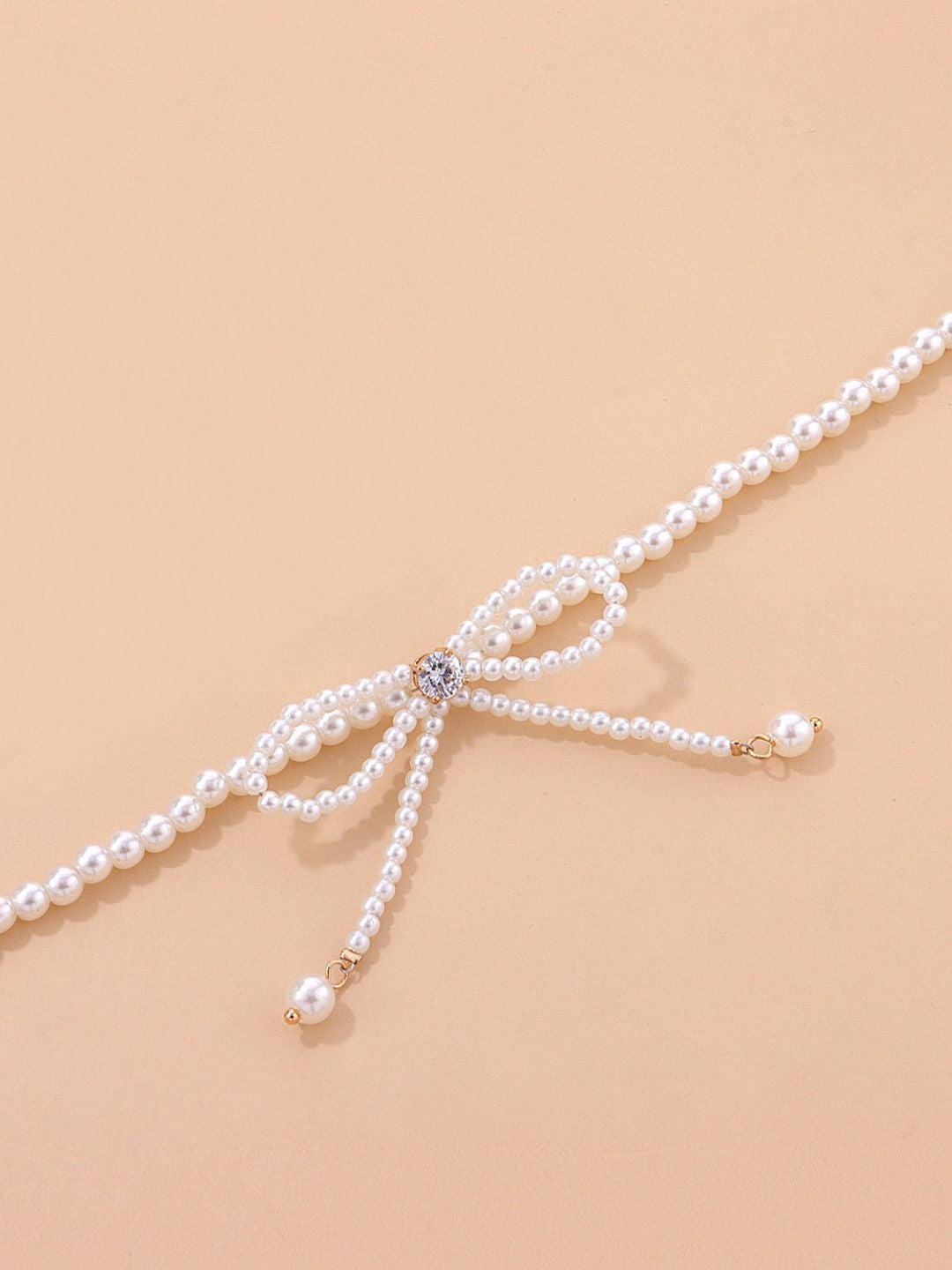 BOWKNOT FAUX PEARL NECKLACE