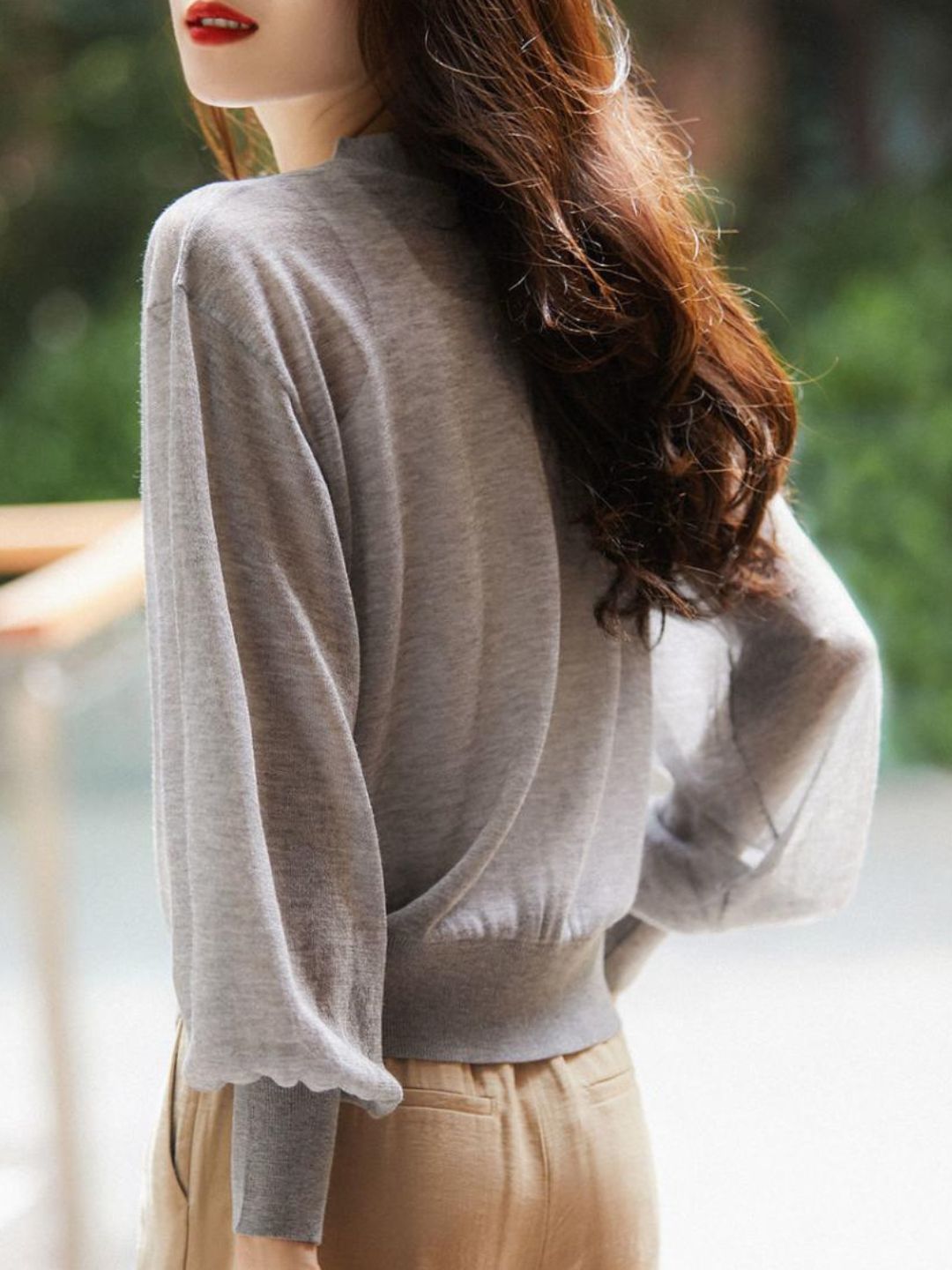 Lightweight Breathable V-Neck Knitted Cardigan