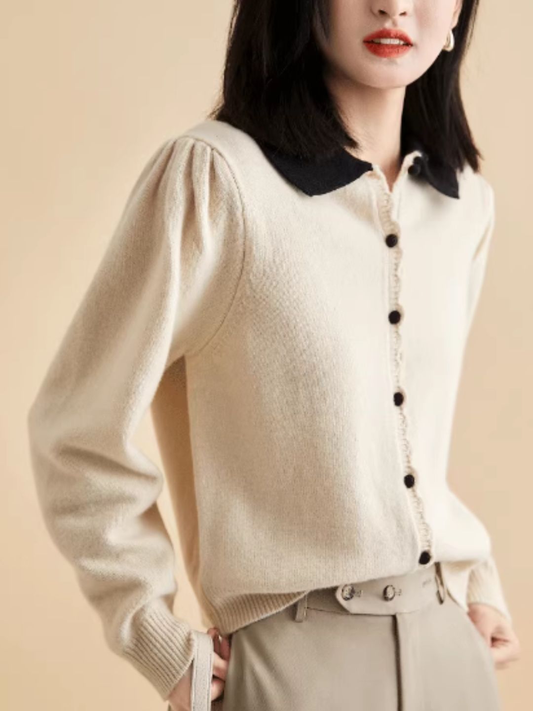 Classic Lapel Knit Cardigan