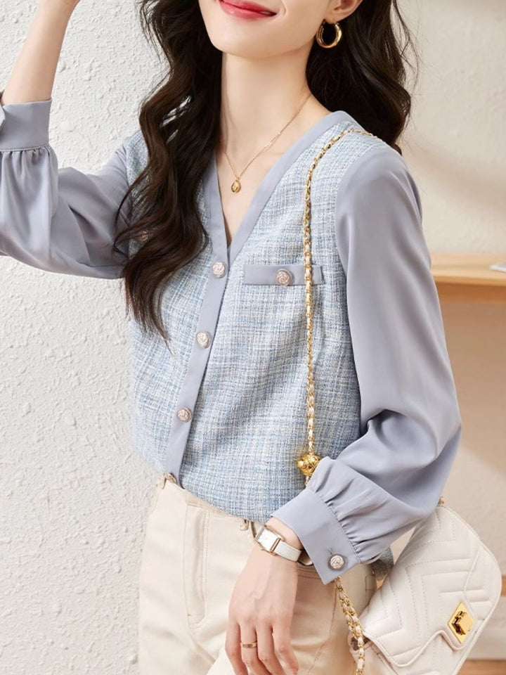 Slim Fit Long Sleeve Chiffon Shirt