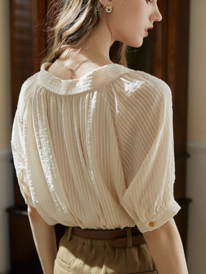 Textured Short-sleeved Shirt