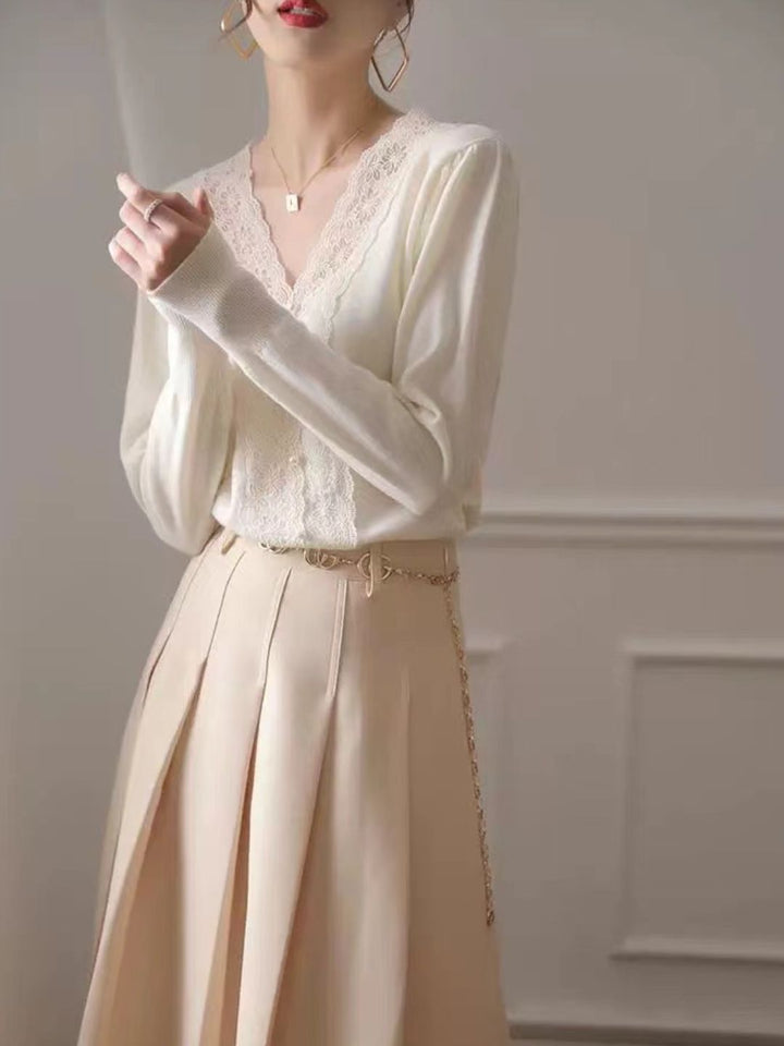 Lace Panel Sweater Top