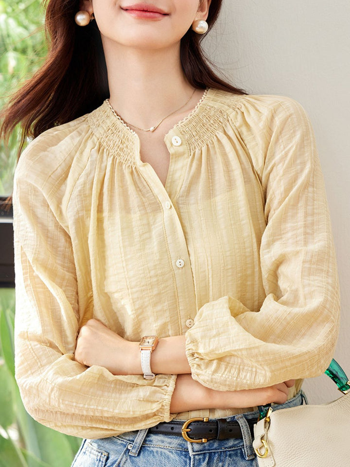 Elegant Loose Puff Sleeve Top