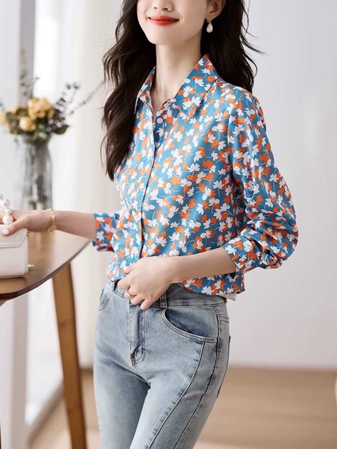 Vintage Maple Leaf Print Shirt