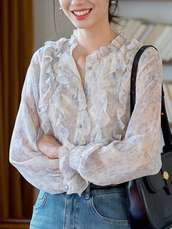 Vintage Ruffle Print Shirt