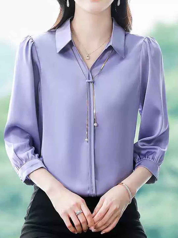 Elegant V-Neck Satin TOP