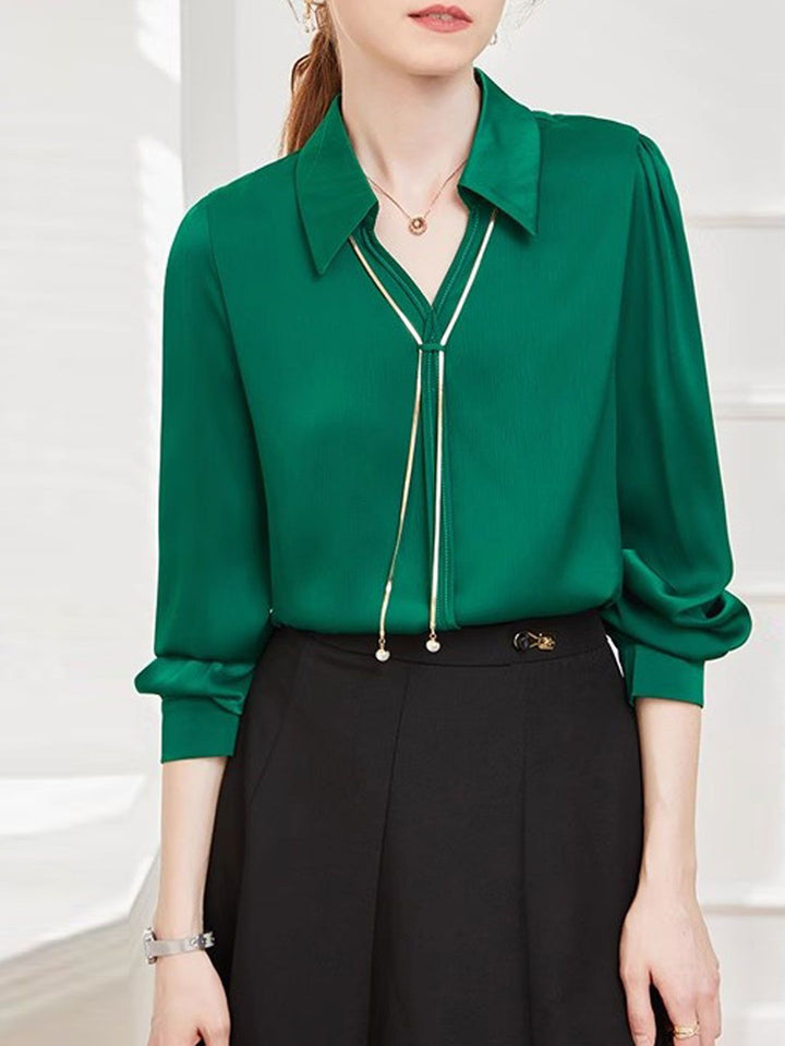 Elegant V-Neck Satin TOP