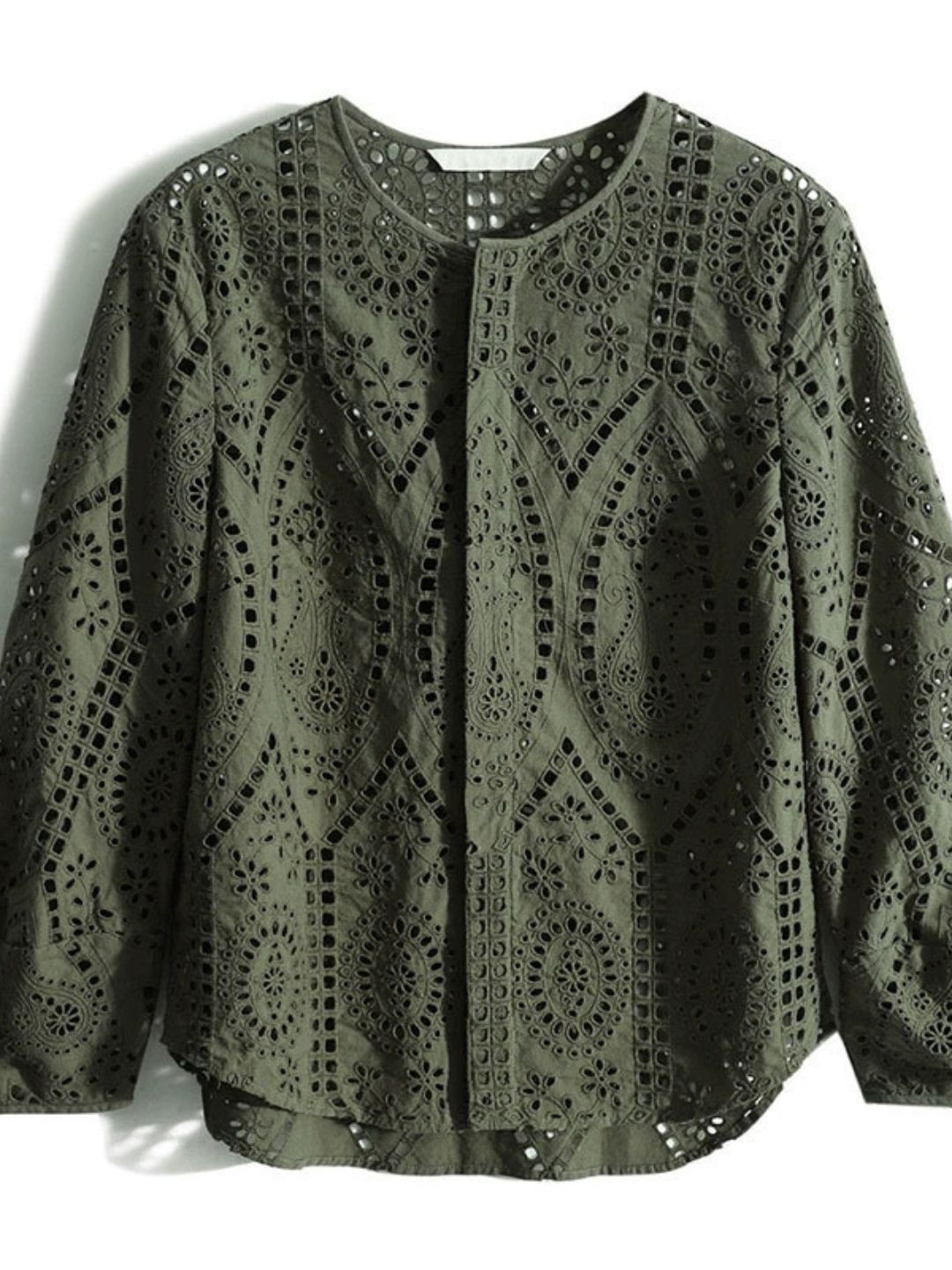 Round Neck Hollow Embroidery Shirt