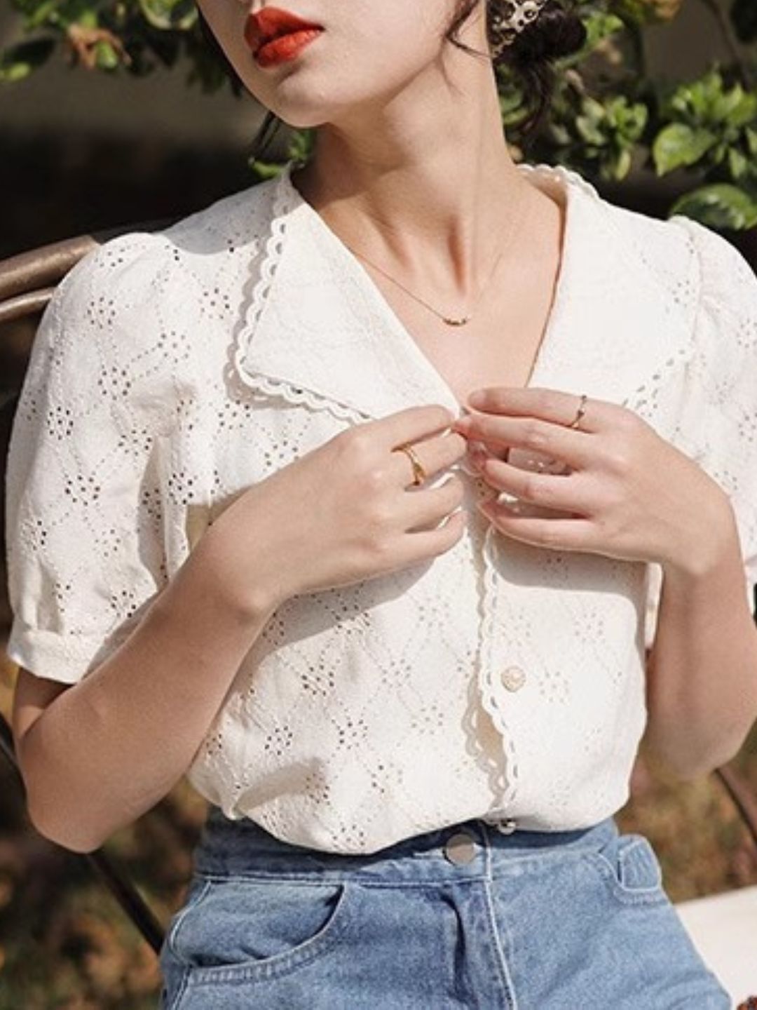 V-neck Short Sleeved Shirt