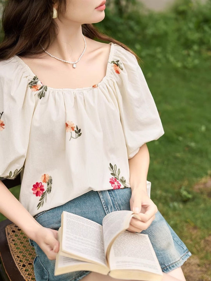 Floral Embroidered Shirt