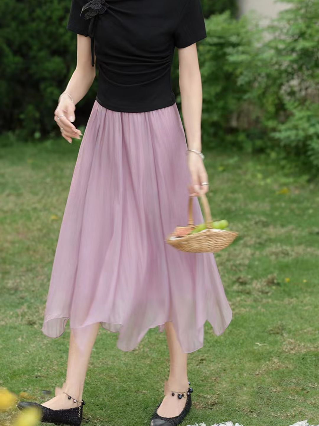 Mesh Puffy Skirt - Purple