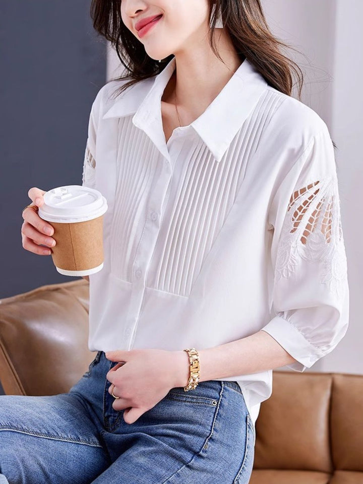 Lapel Chiffon Shirt