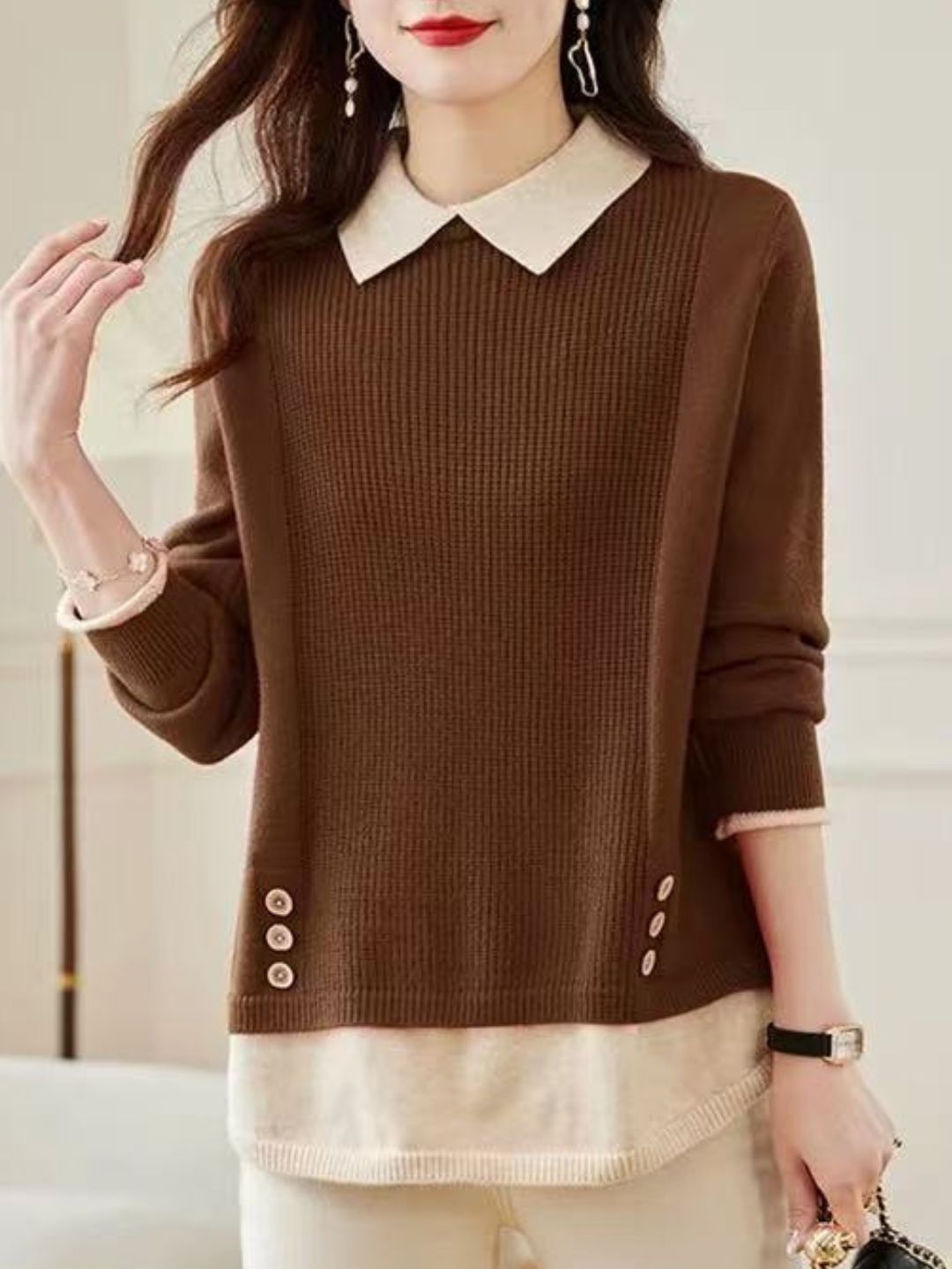 Classic Casual Lapel Sweater