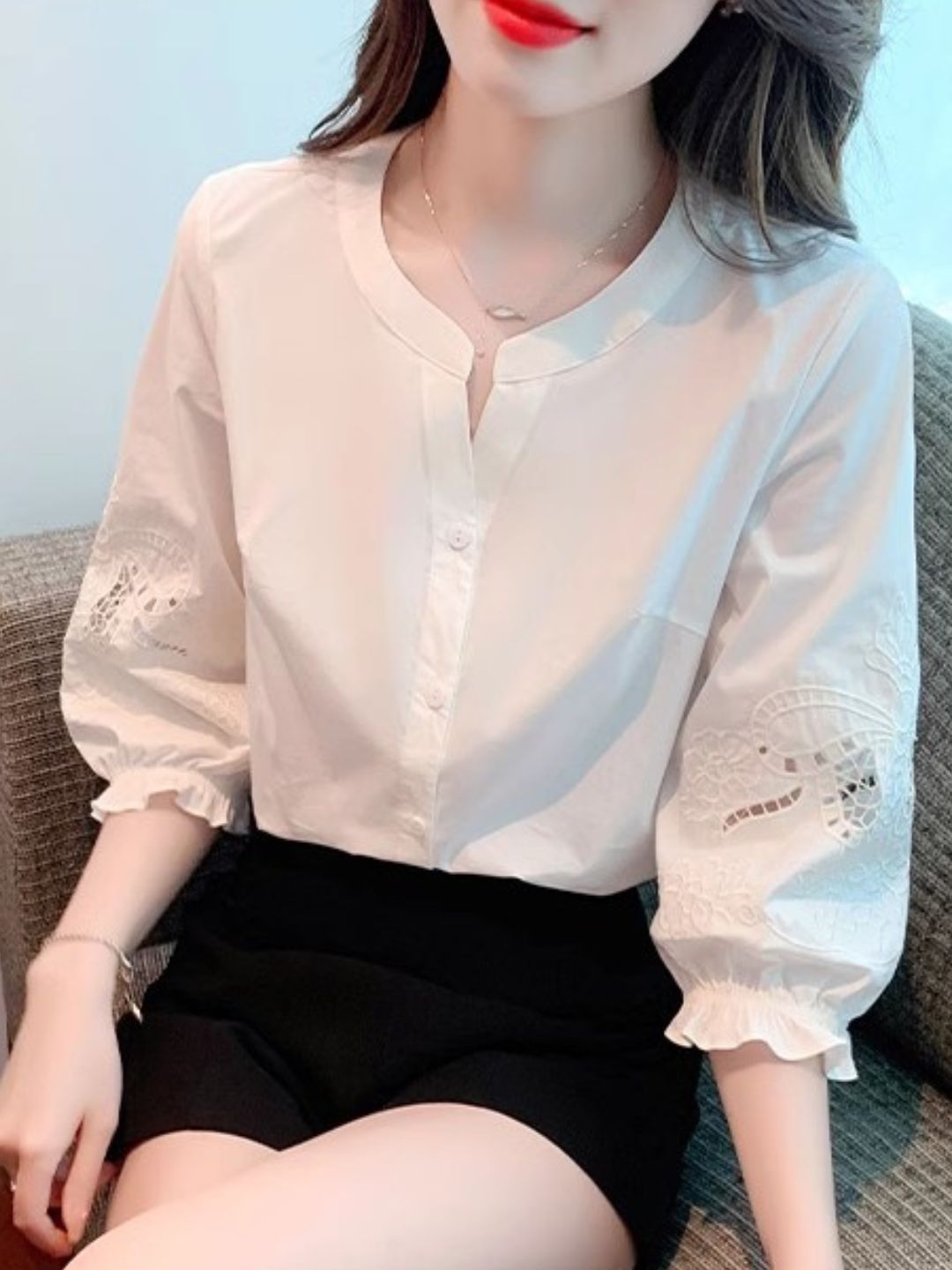 Chiffon Puff Sleeve Top