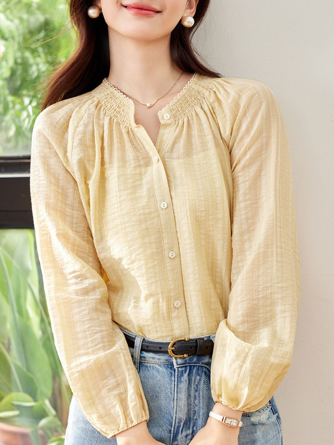 Elegant Loose Puff Sleeve Top