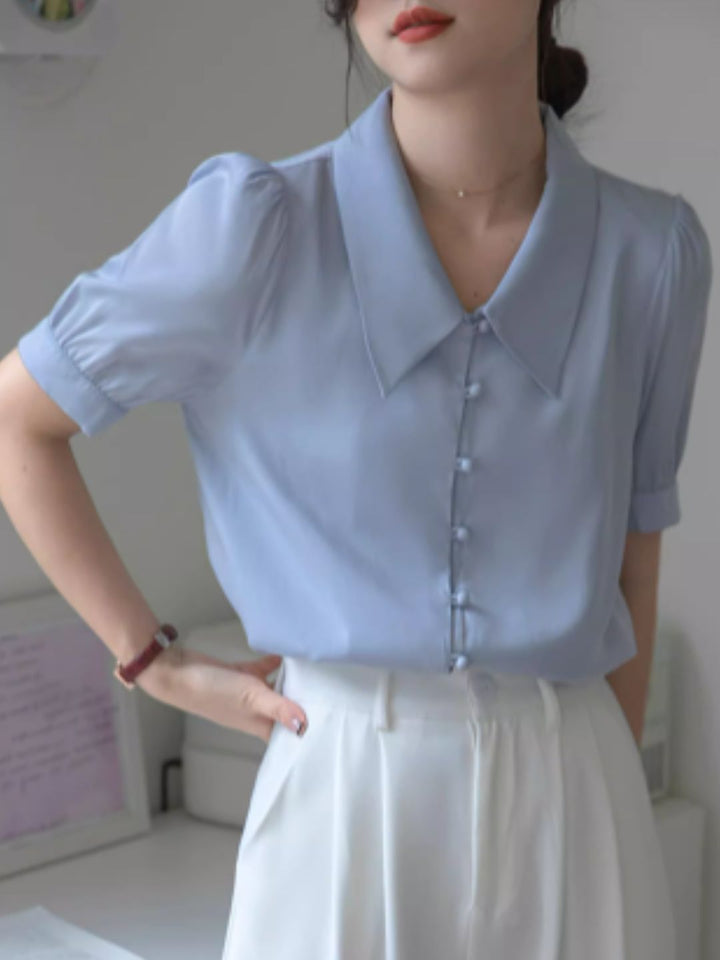 V-neck Puff Sleeve Top