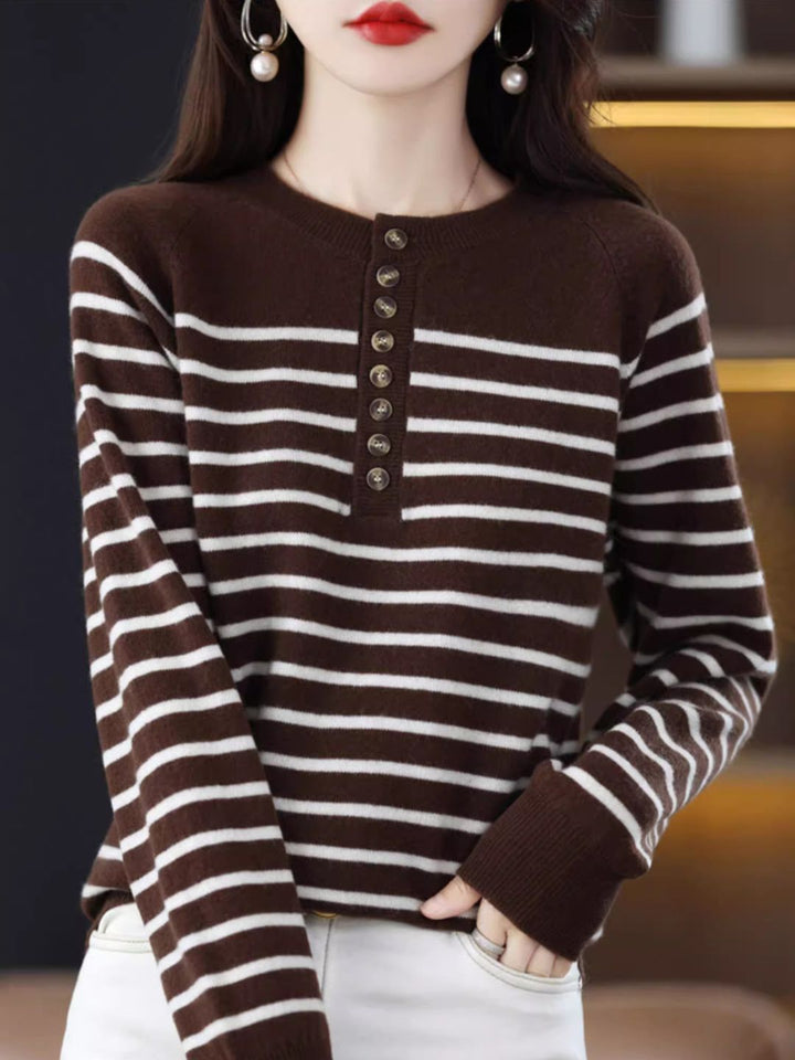 Classic Loose Crewneck Striped Sweater