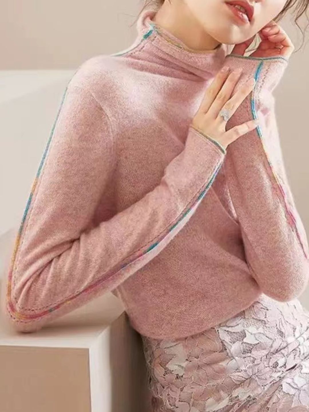 Turtleneck Knitted Top