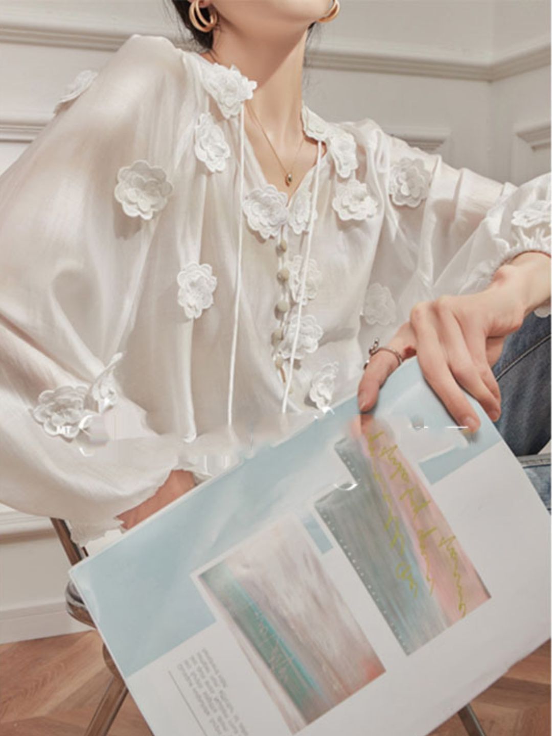 Embroidered Flower Top