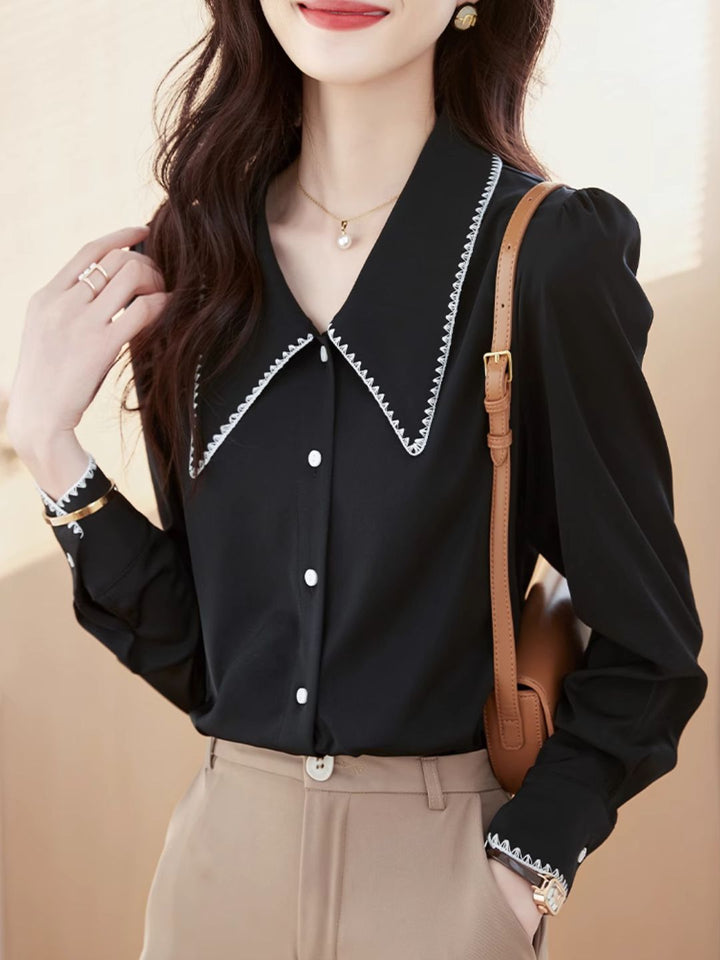 Lapel Chiffon Shirt