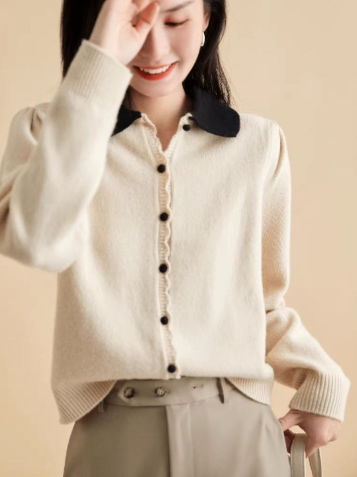 Classic Lapel Knit Cardigan