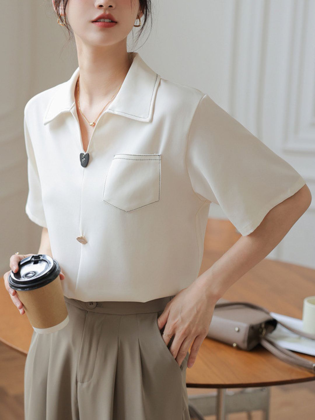 V-Neck Short-Sleeved Shirt