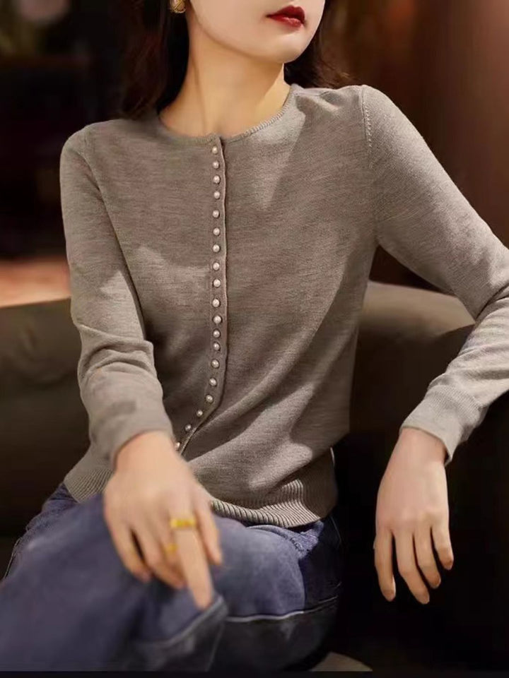 Elegant Pearl Button Cardigan