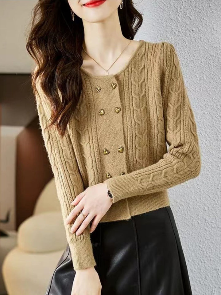 Double Breasted Knit Cardigan