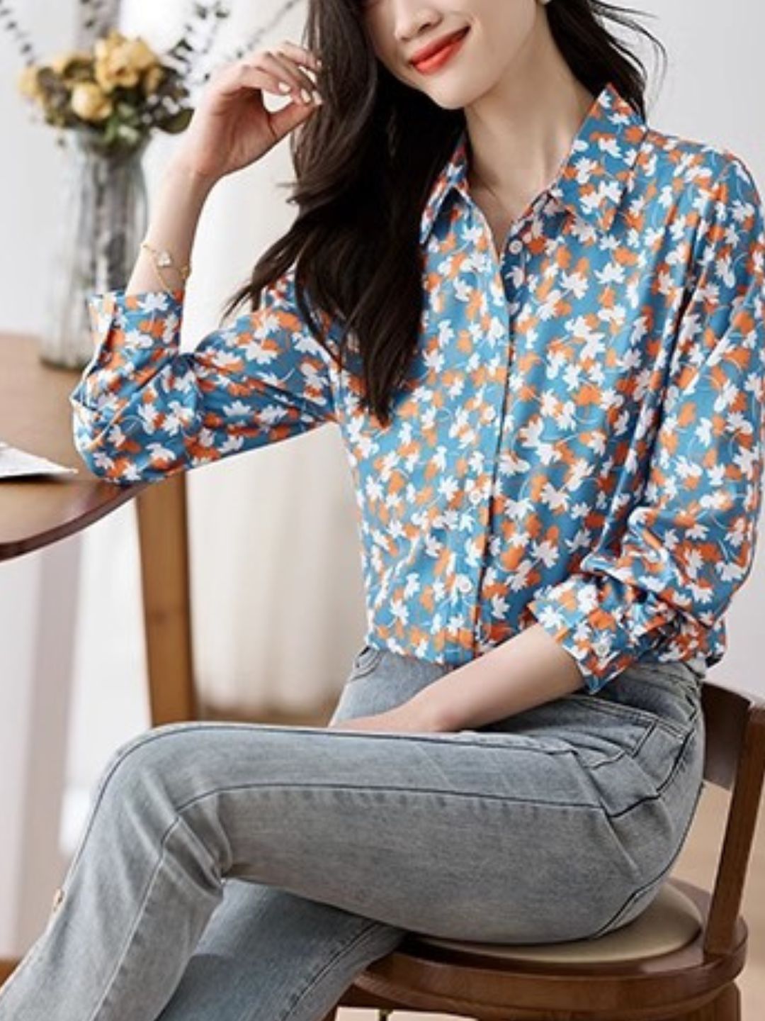 Vintage Maple Leaf Print Shirt