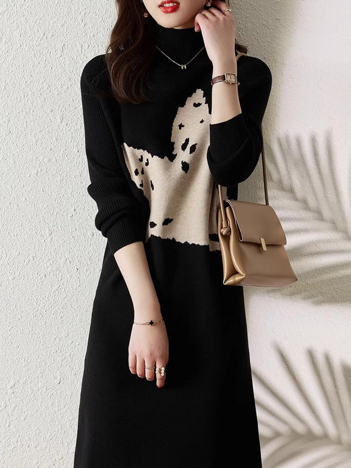 High Neck Knit Dress