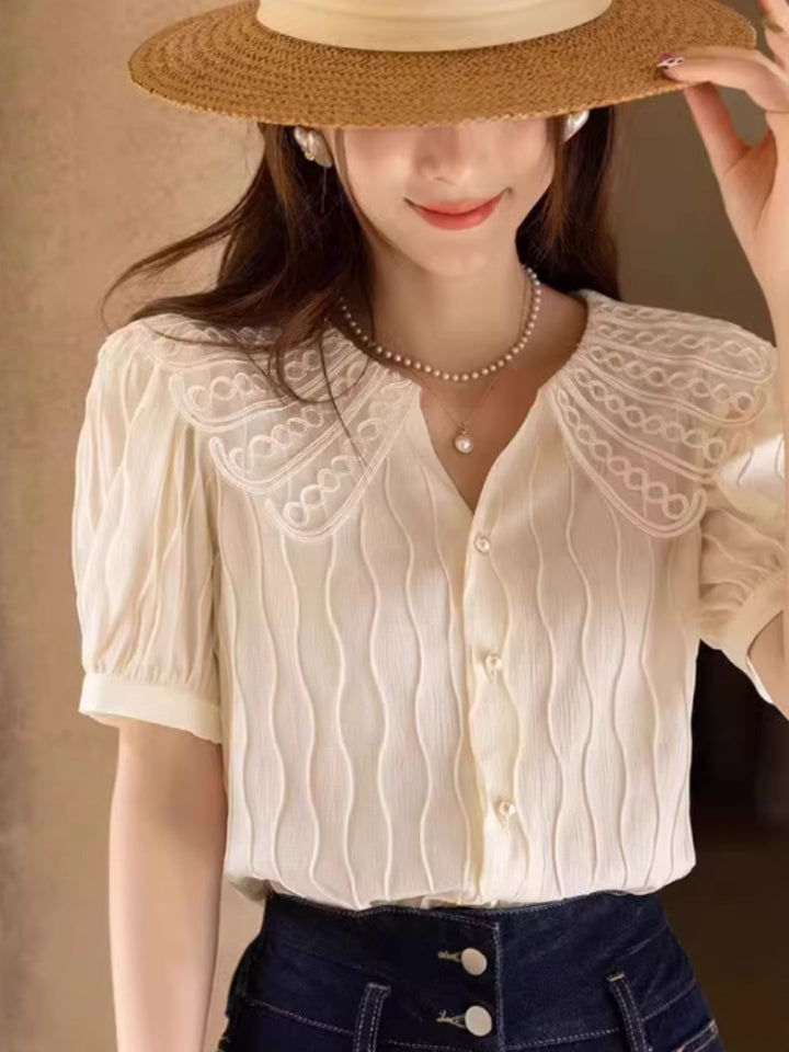 Retro Doll collar chiffon Blouse