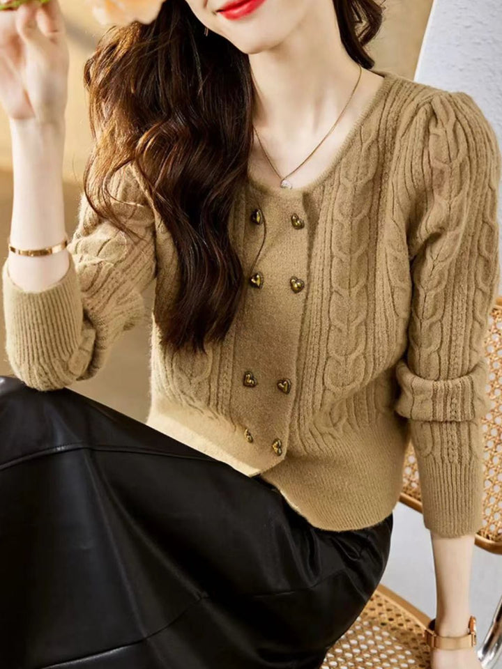 Double Breasted Knit Cardigan