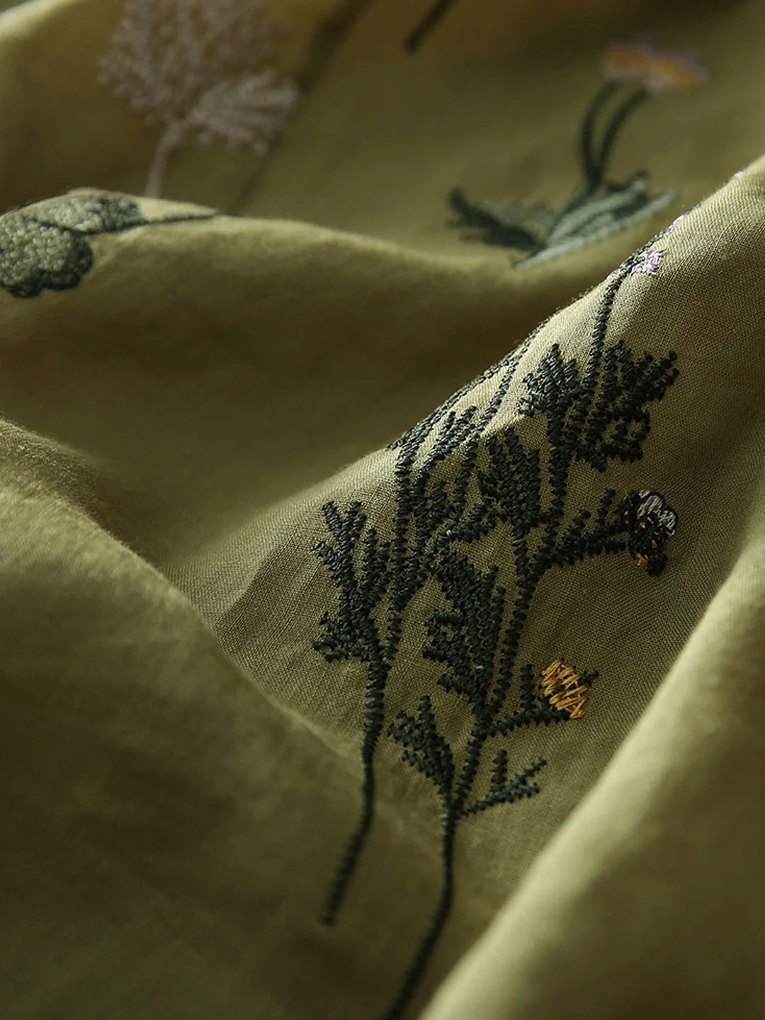 Loose Printed Embroidered Top