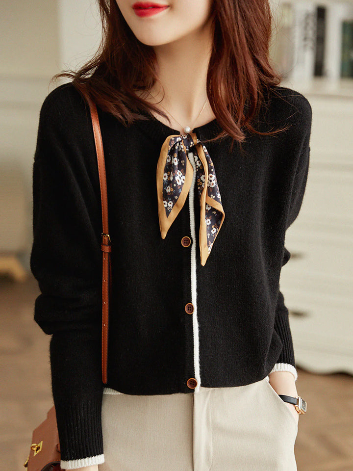 Vintage Crew Neck knitted Cardigan