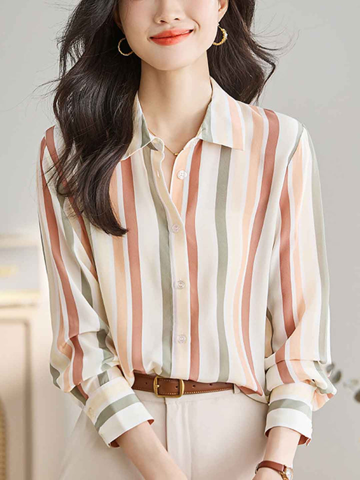 Striped Long Sleeve Shirt Top