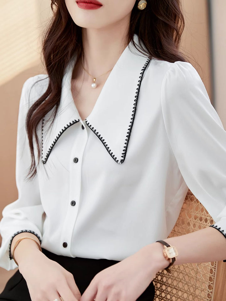 Lapel Chiffon Shirt