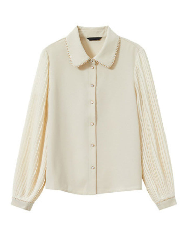 Elegant Puff Sleeve Lapel Shirt