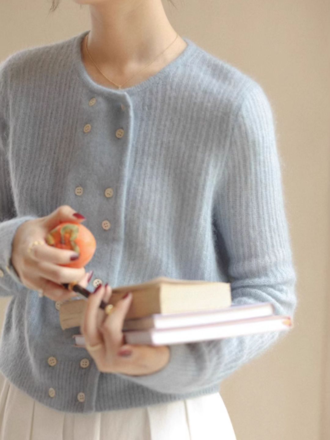 Double Breasted Knit Cardigan