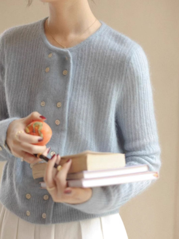 Double Breasted Knit Cardigan