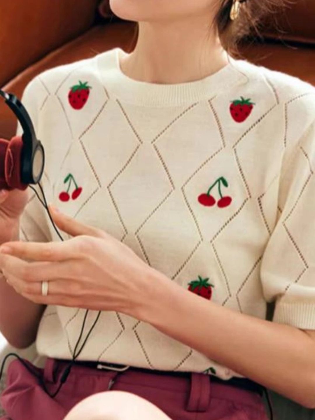 Embroidered Hollow Sweater